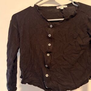 Love Glam Girl Black Button-Front Kids Shirt